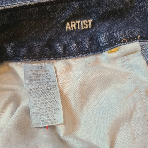 *SOLD* American Eagle Womens 12 Short Artist Stretch Bootcut Blue Jeans Denim - Picture 5 of 10